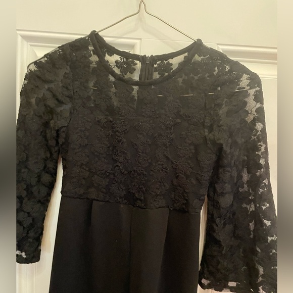 Girls Black Jumpsuit fits 8 Year Olds.Stretchy floral black on top half by SHEIN - Picture 8 of 14